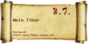 Weis Tibor névjegykártya